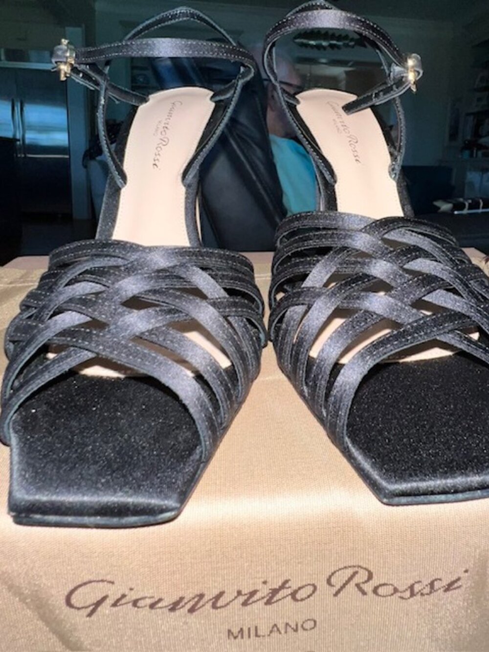 Gianvito Rossi Kerry 95 satin sandals. New in box. Size: 6.5US/37IT.